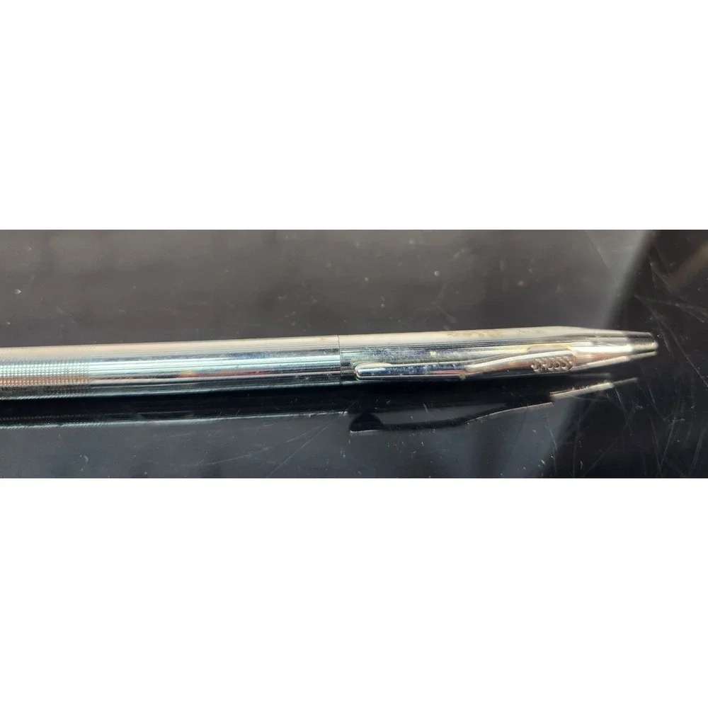 2 Vintage Cross Classic Silver Chrome Ballpoint Pens & 1 Cross Mechanical Pencil
